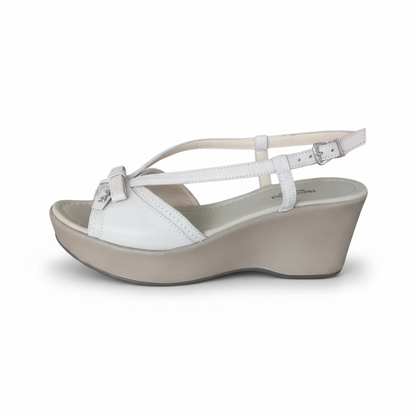 Sandali Donna Nero Giardini, 38 IT, Zeppa, Vera Pelle Beige Sabbia, P308820D