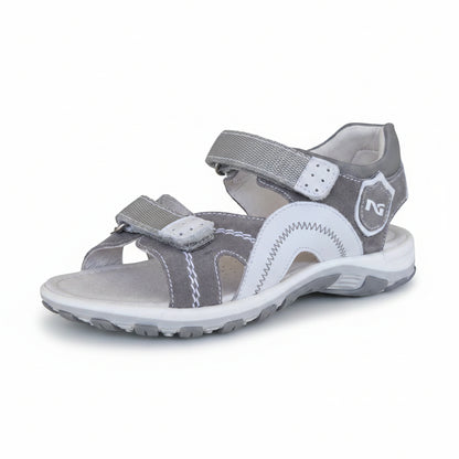 Sandali Bambino Nero Giardini Junior in Vera Pelle – Grigio Fumo e Bianco Taglia 32