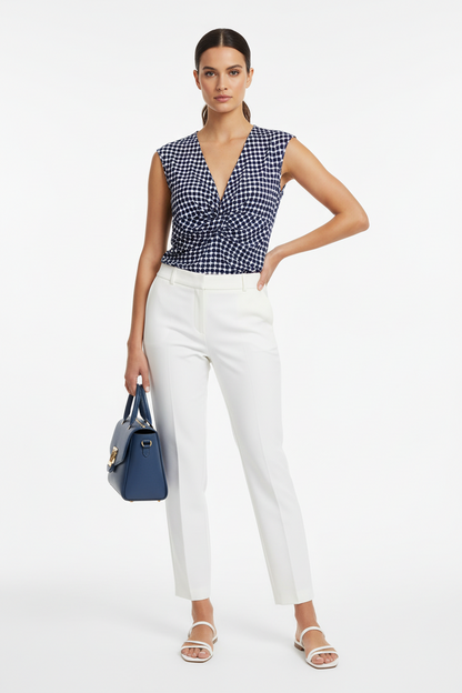 Blusa Estiva Donna Nero Giardini, Pois Blu e Bianco
