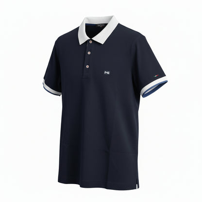 T-Shirt Polo Uomo Nero Giardini, Blu e Bianco, Cotone P471505U