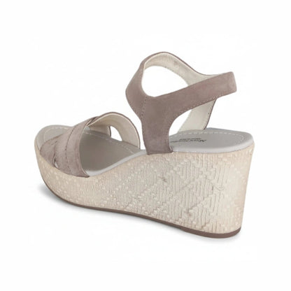 Sandali donna Nero Giardini, Vera Pelle, Beige Castoro, 39 IT, P410680D, Zeppa