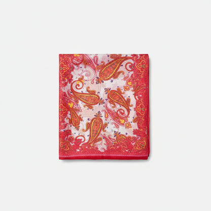 Foulard Donna Coveri Collection Bianco e Rosso con fantasia