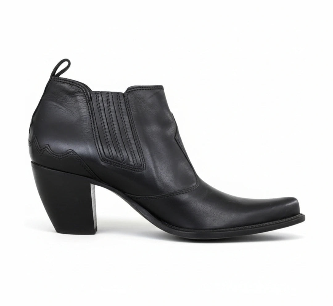 Stivaletti Texani Donna NeroGiardini in Vera Pelle, Colore Nero, Tacco 6 cm, Elastici Laterali