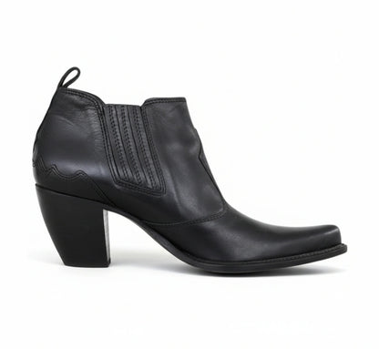 Stivaletti Texani Donna NeroGiardini in Vera Pelle, Colore Nero, Tacco 6 cm, Elastici Laterali