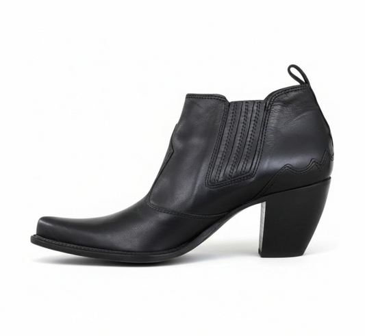 Stivaletti Texani Donna NeroGiardini in Vera Pelle, Colore Nero, Tacco 6 cm, Elastici Laterali