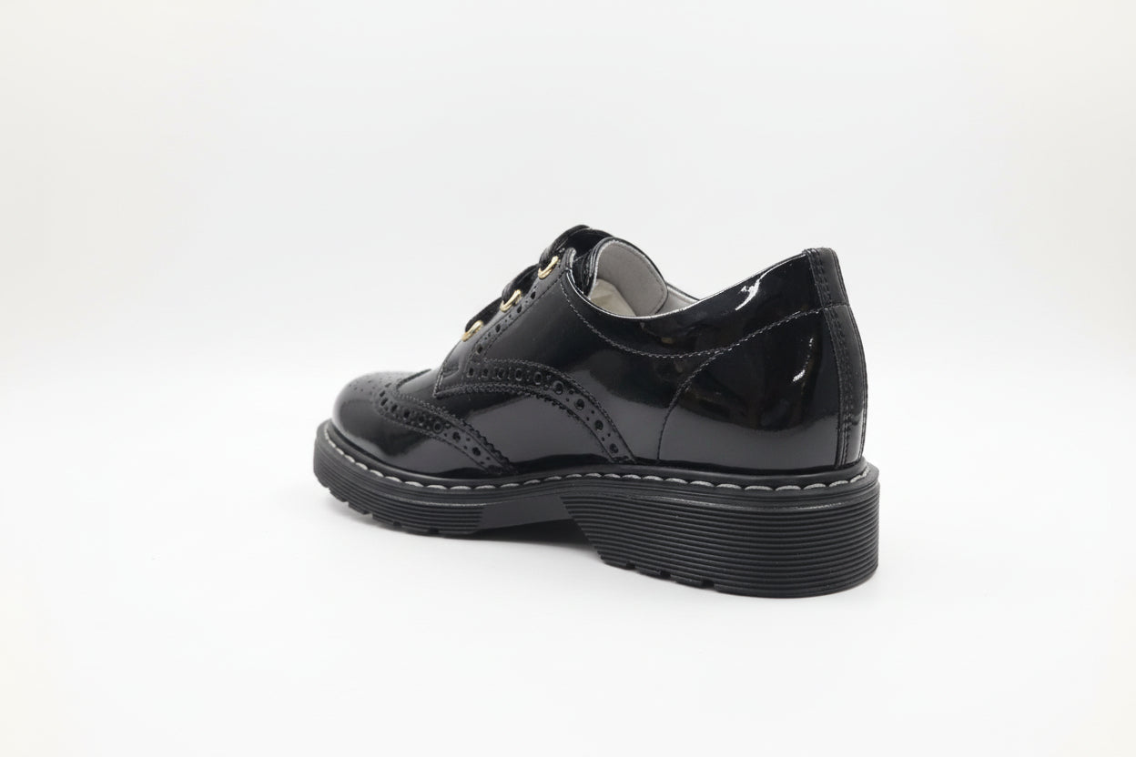 Scarpa inglesina da bambina Nero Giardini A528231F Diamond Nero, Vera Pelle Lucida