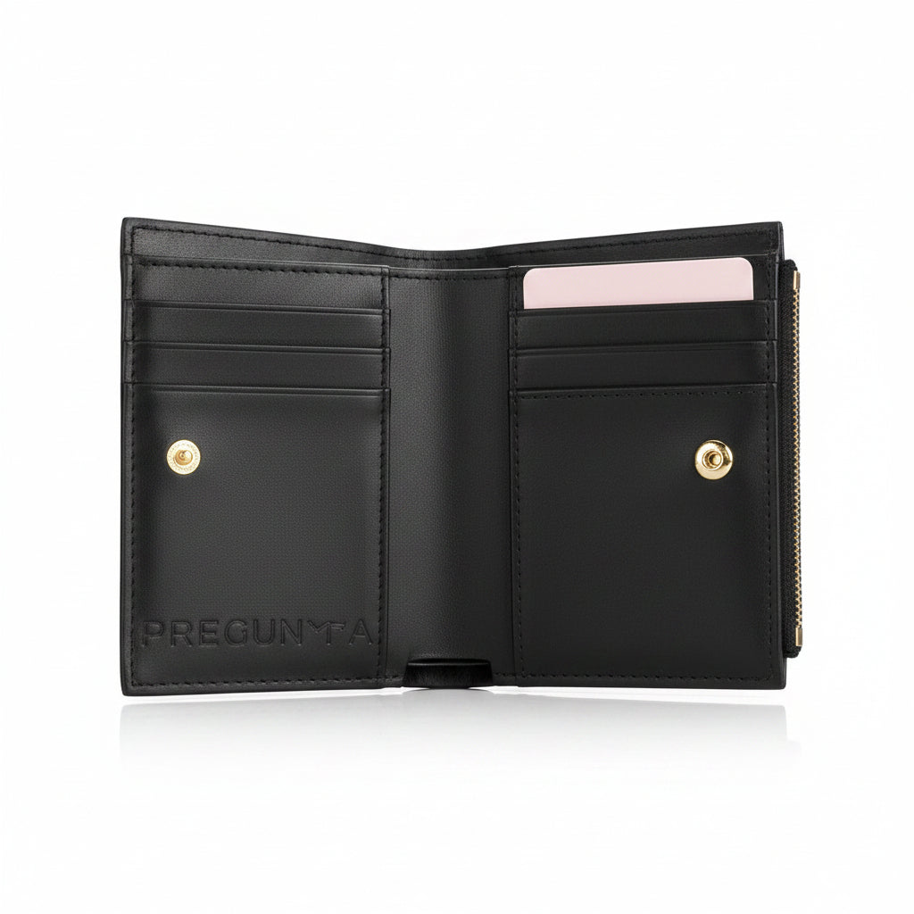 Portafoglio compatto Donna Pregunta in Pelle Leopardato Animalier – 11,5 x 9,5 x 2,5 cm