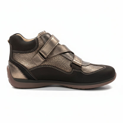 Sneakers Nero Giardini Junior, Chiusura a strappo, Vera Pelle, Delavato Avorio