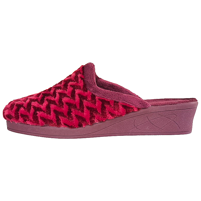 Cinzia Soft ED13018 Pantofole Donna, Velour Bordeaux, Comfort con Suola Ergonomica