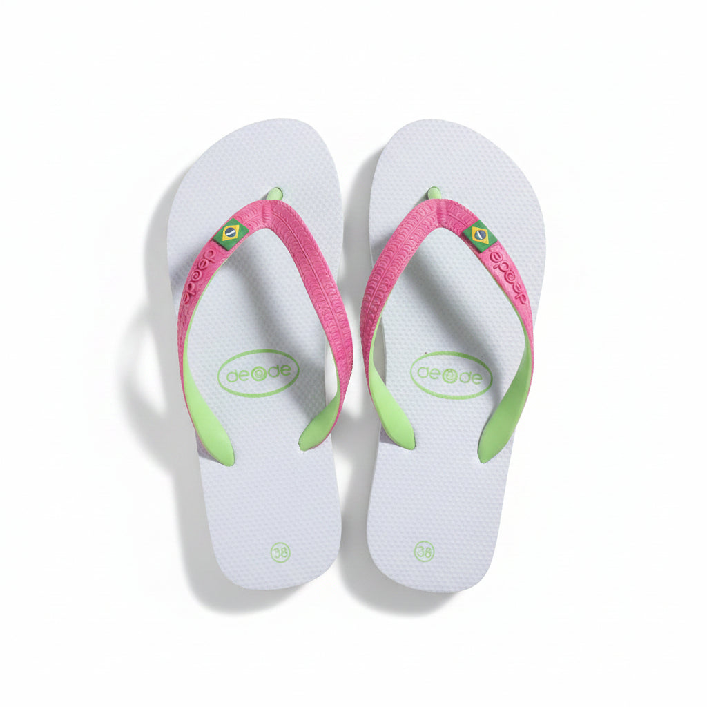 Infradito De Fonseca Donna Mare – Bianco Fucsia Verde