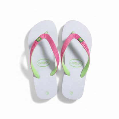 Infradito De Fonseca Donna Mare – Bianco Fucsia Verde