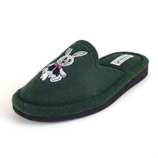 Pantofole per bambini, Superga, Verde, con coniglio ricamato, 29/30 IT
