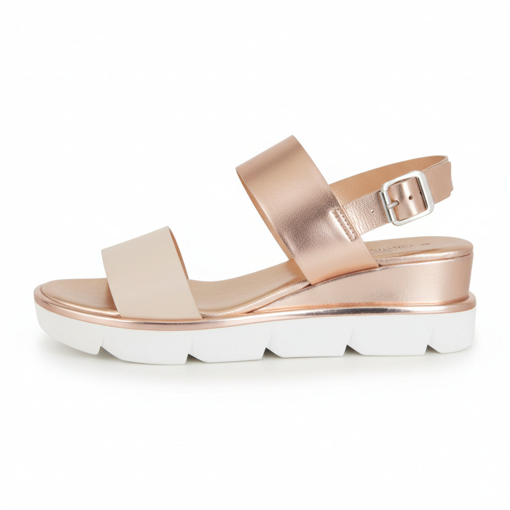 Sandali Donna Cinzia Soft Vera Pelle Rosa Cipria, Platform, PF43360