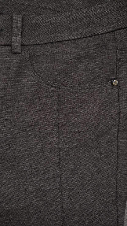 Pantaloni morbidi da donna, Nero Giardini, Grigio Scuro melange, Cotone