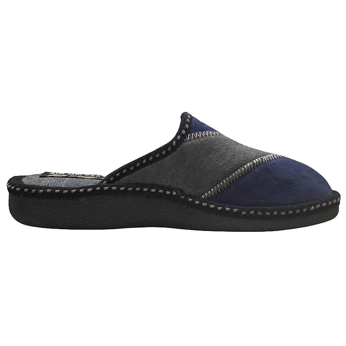 NIS Air On-Feet Pantofole Unisex in Velour Caldo, Blu e Grigio