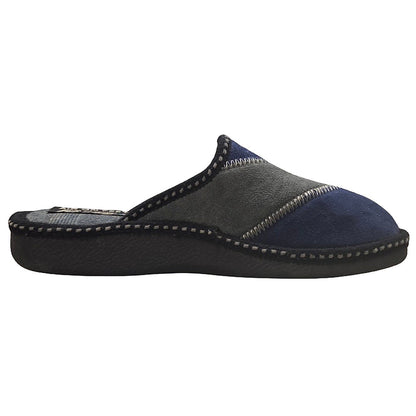 NIS Air On-Feet Pantofole Unisex in Velour Caldo, Blu e Grigio