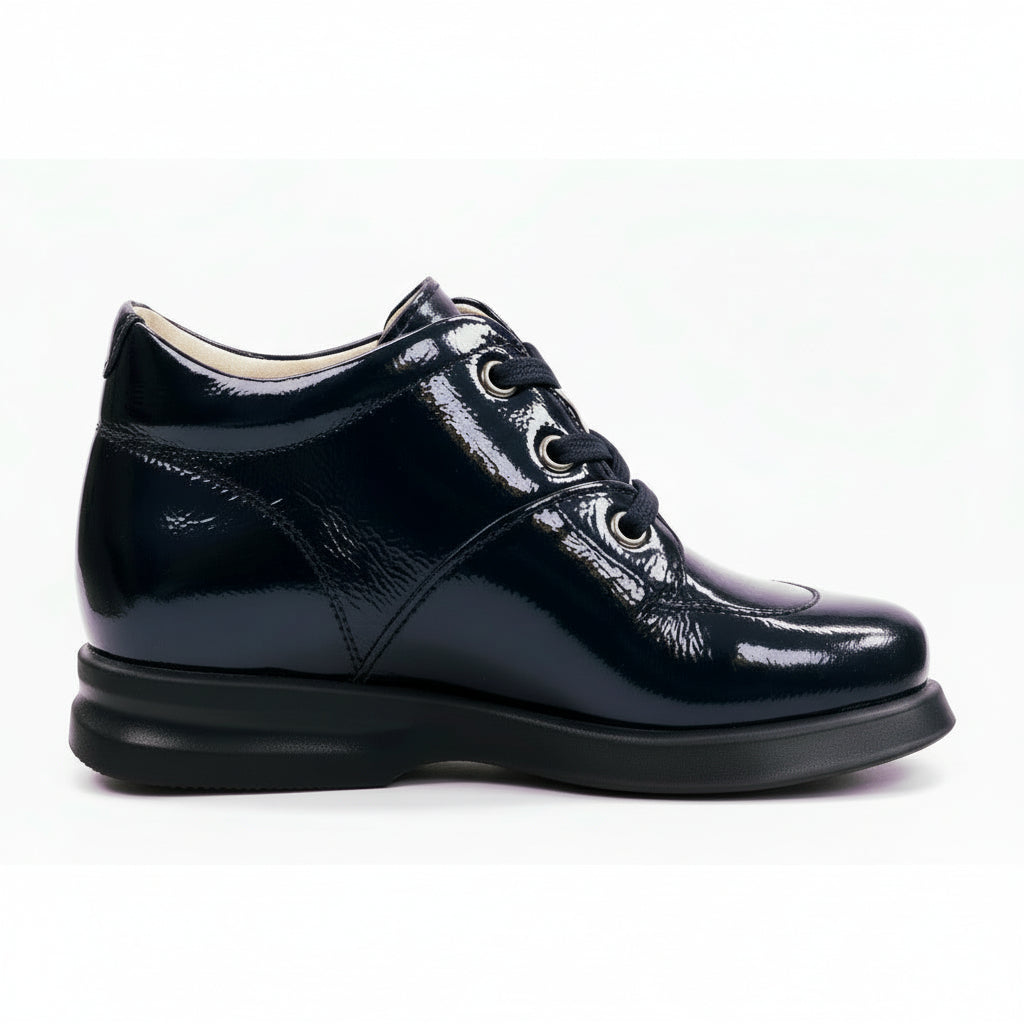 Scarpe da Bambina, Vera Pelle in Vernice, Blu Notte, Safari Kid's