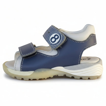 Sandali per Bambini, PRIMIGI, Doppio Strappo, Vera Pelle, Blu Oceano, 882