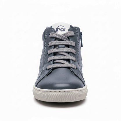 Sneakers Bambini, NeroGiardini Junior, A634000M, Vera pelle, Zip e Lacci