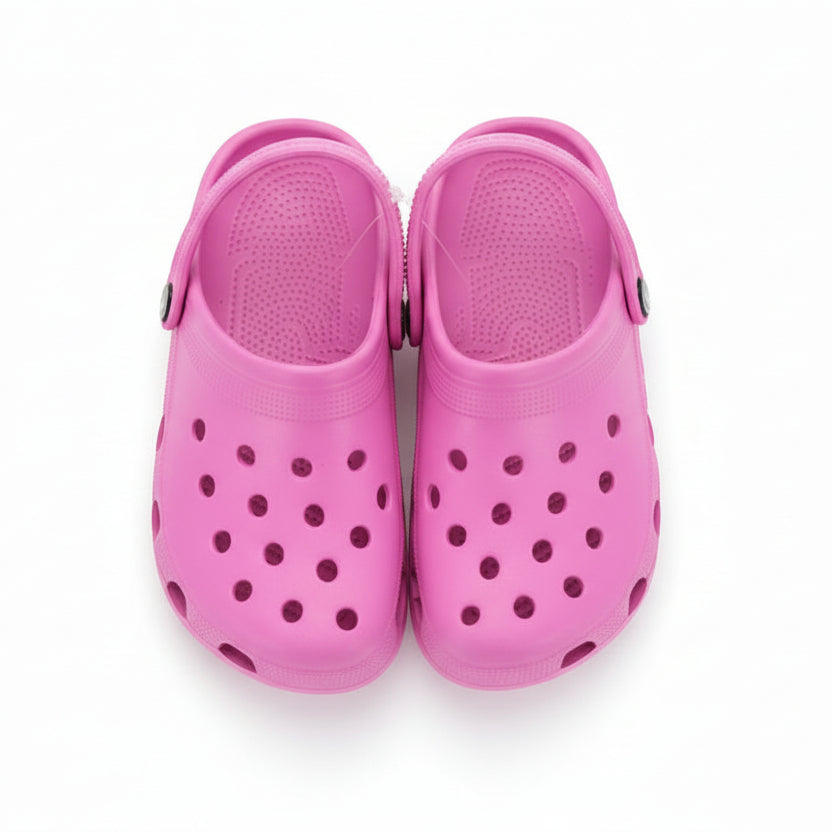 Ciabatte forate in gomma, stile Crocs, De@de, Fucsia