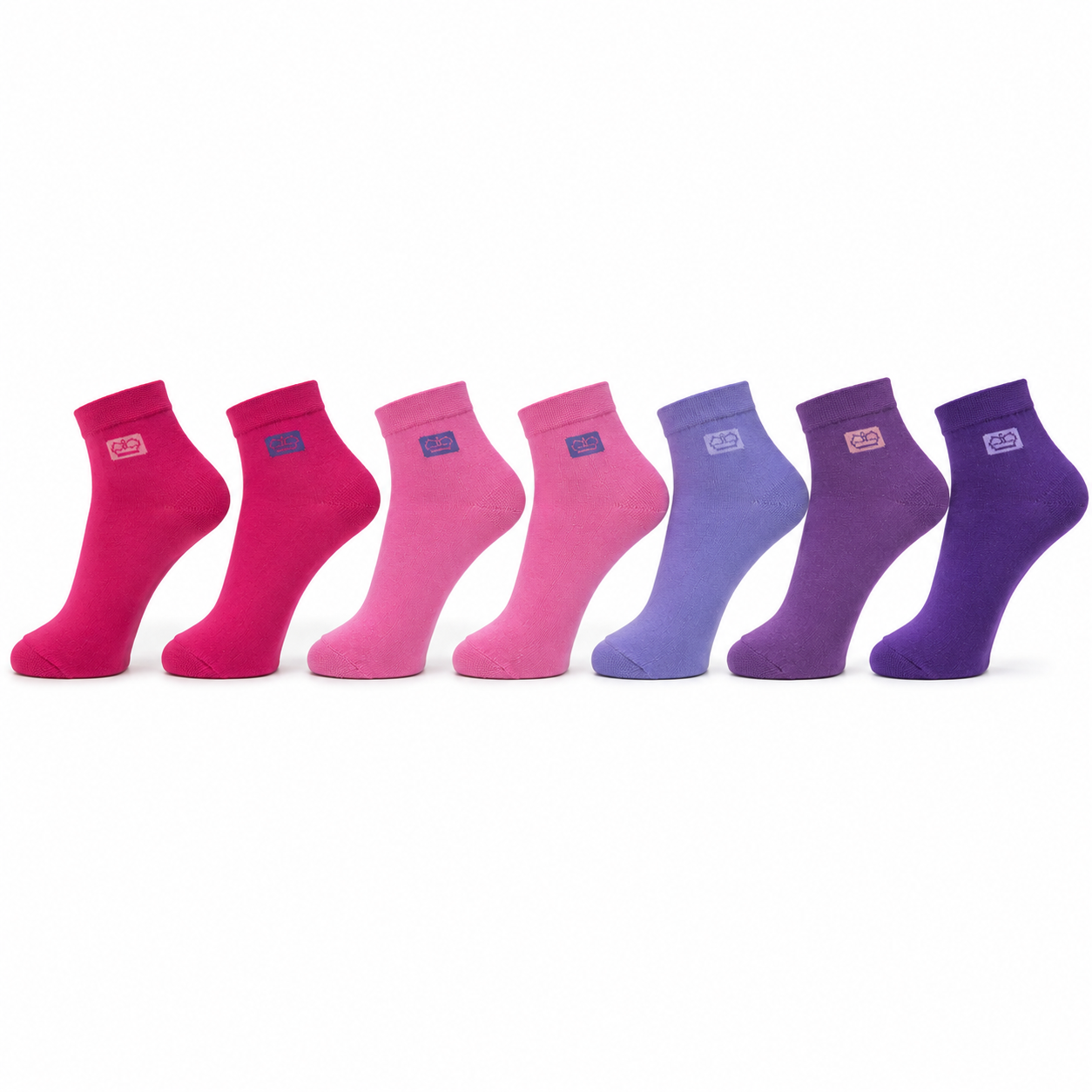 Calzini Donna alla Caviglia Fustenberg – 8 Paia Multicolore Fucsia Rosa Lilla Viola