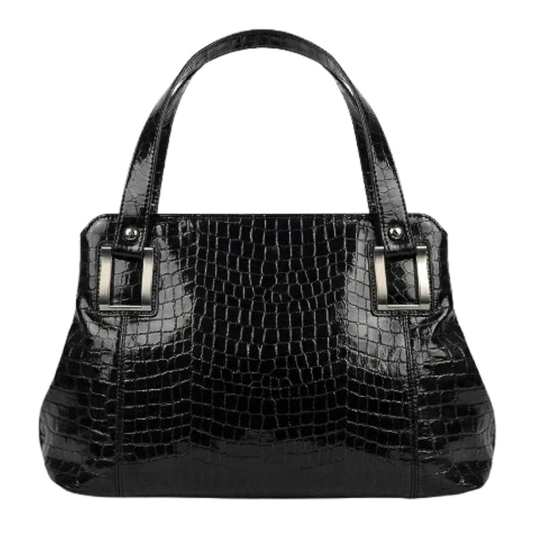 Nero Giardini Borsa elegante Nera da Donna, Vera Pelle stampa cocco, di Lusso