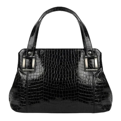 Nero Giardini Borsa elegante Nera da Donna, Vera Pelle stampa cocco, di Lusso