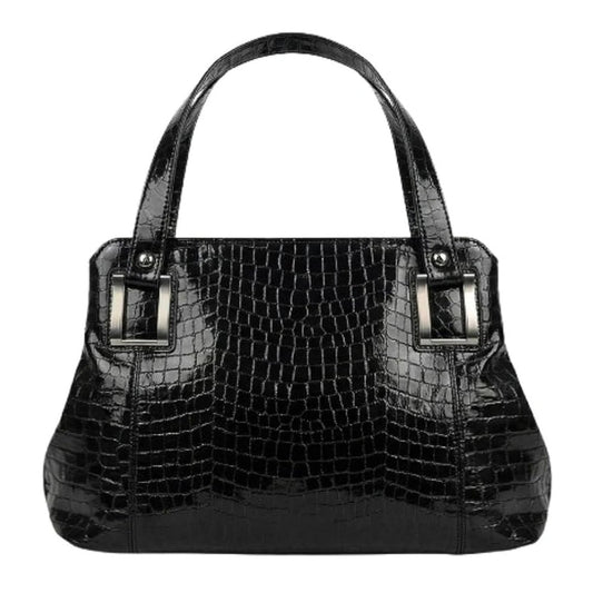 Nero Giardini Borsa elegante Nera da Donna, Vera Pelle stampa cocco, di Lusso