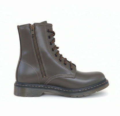 Anfibi Donna NeroGiardini A311040D - Vera Pelle Abrasivata, Verdegris, Zip