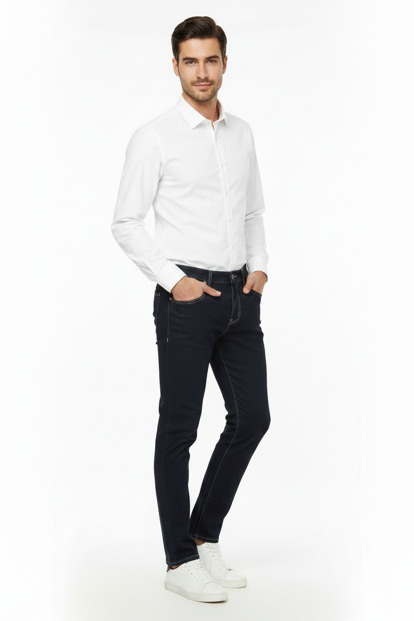 Pantaloni Blu Uomo Nero Giardini, Gabardine, P374402U, 46 IT