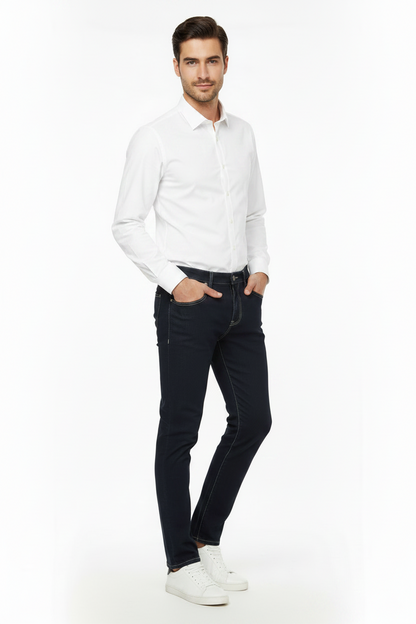 Pantaloni Blu Uomo Nero Giardini, Gabardine, P374402U, 46 IT