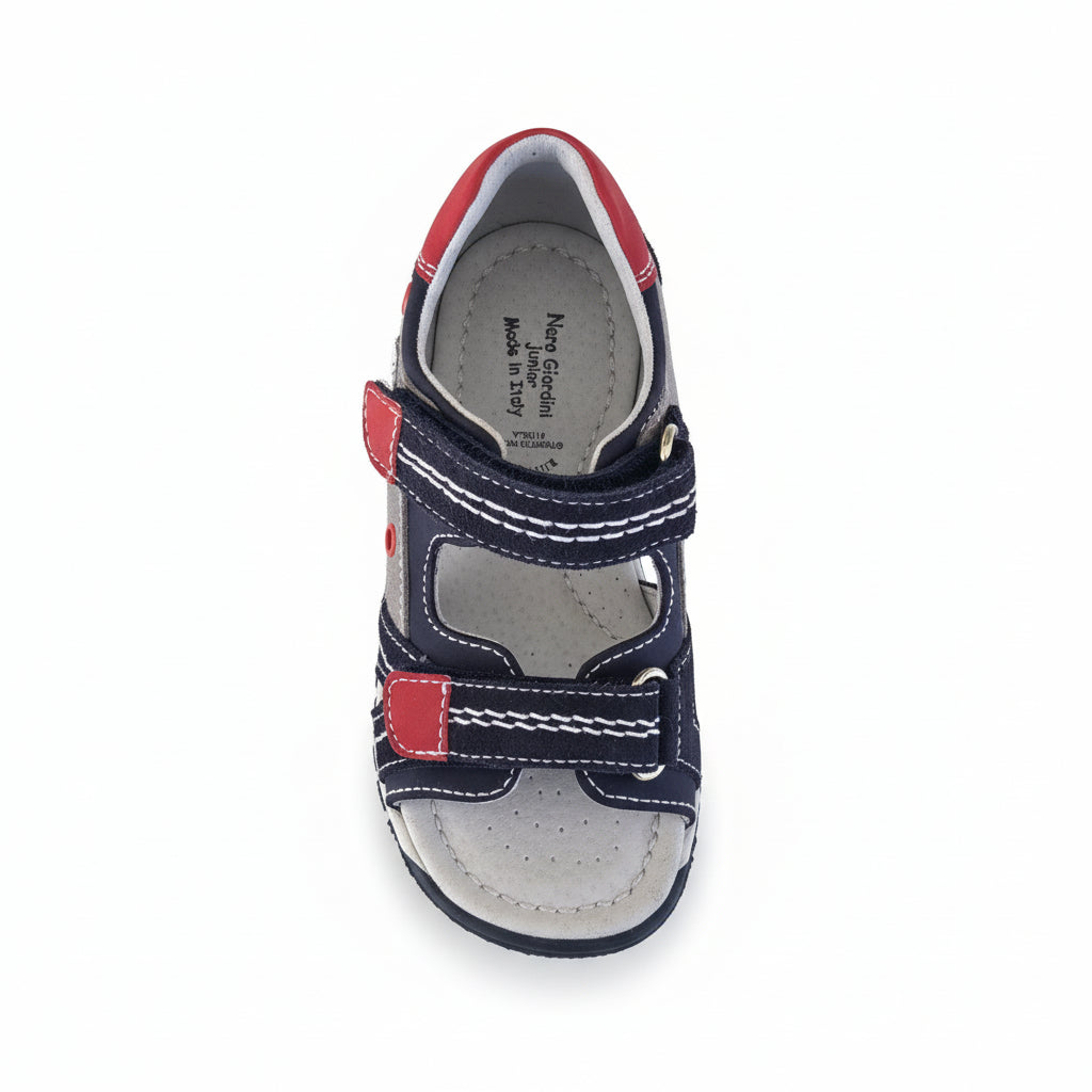 Sandali Bambini Nero Giardini Junior in Vera Pelle – Grigio Blu Rosso Taglia 24