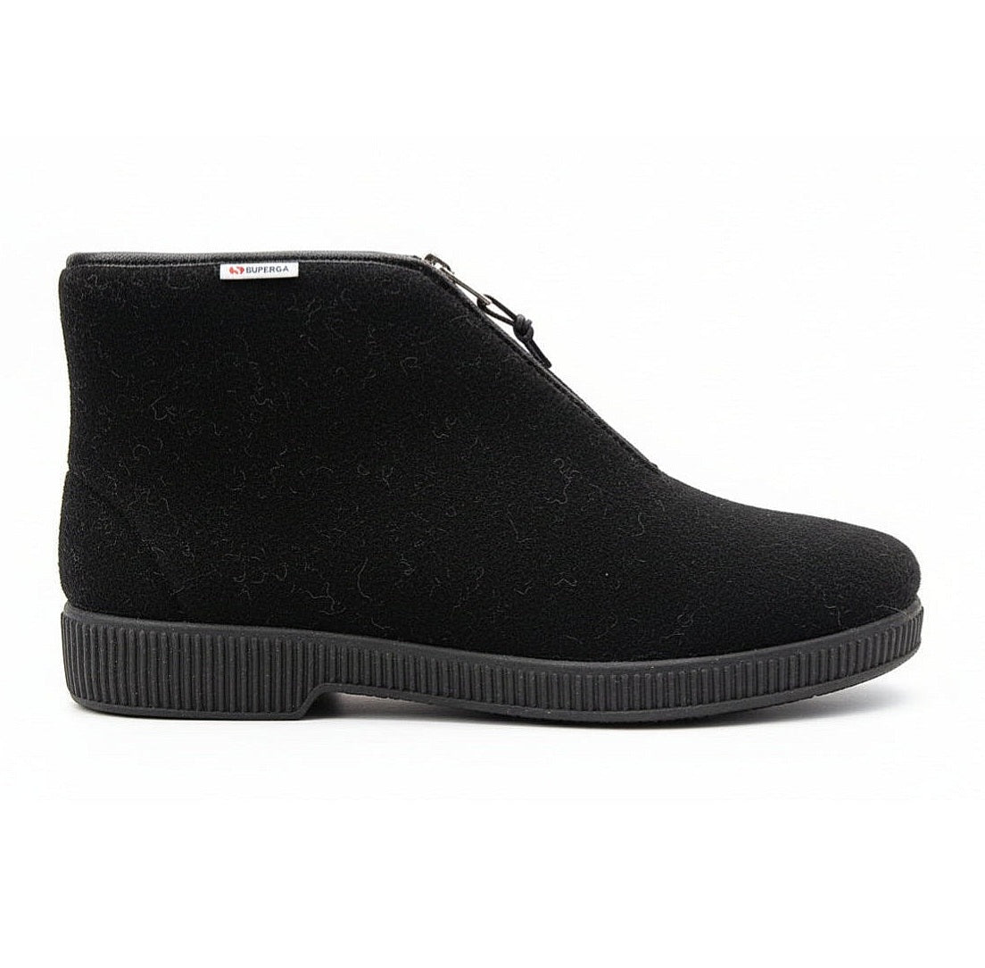 Pantofole Calde SUPERGA in Lana con Pelo Morbido all'interno, Nero, Fondo Antiscivolo, Inverno - 44 EU