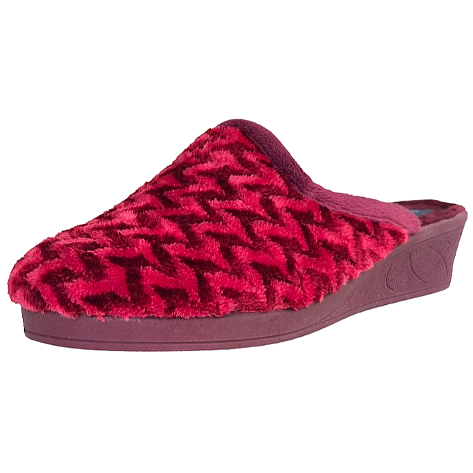 Cinzia Soft ED13018 Pantofole Donna, Velour Bordeaux, Comfort con Suola Ergonomica