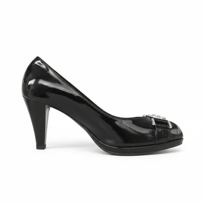 Décolleté spuntate NeroGiardini, Vera Pelle, Open Toe in Vernice, Nero, 39 IT