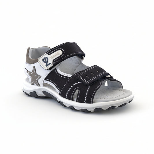 Sandali Bambino Nero Giardini Junior in Vera Pelle – Blu e Bianco