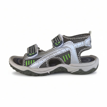 Sandali Bambini Primigi Vera Pelle Strappo Argento e Verde | Taglia 28