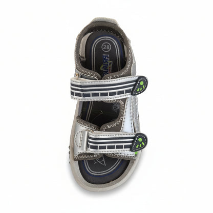 Sandali Bambini Primigi Vera Pelle Strappo Argento e Verde | Taglia 28