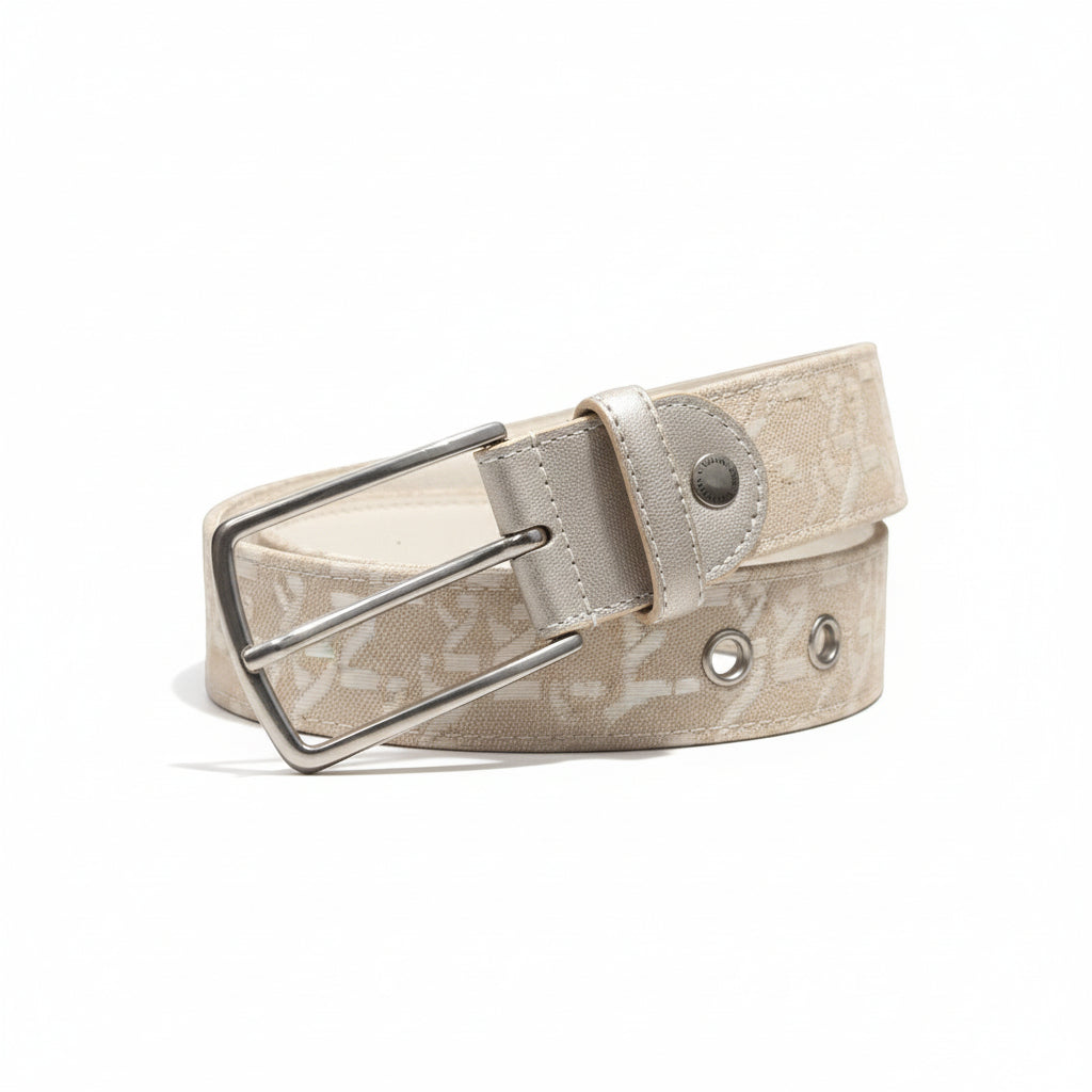 Cintura Platino Beige con punti luce monogram Nero Giardini