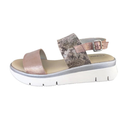 Sandali donna Cinzia Soft IV10627 Vera Pelle Laminata, Rosa Metallico, 37 IT