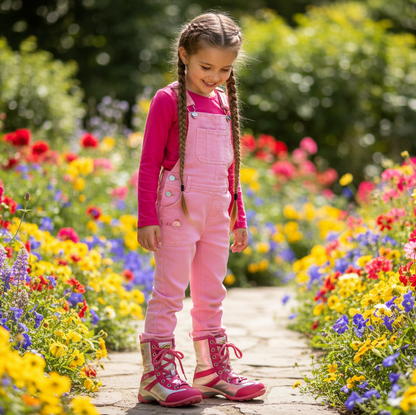 Stivaletti da Bambina, Lulù, Vera Pelle, Fucsia, Rosa Argento Laminato