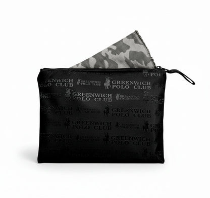 Sciarpa Greenwich Polo Club stampa mimetica Grigio e Nero, con custodia pochette