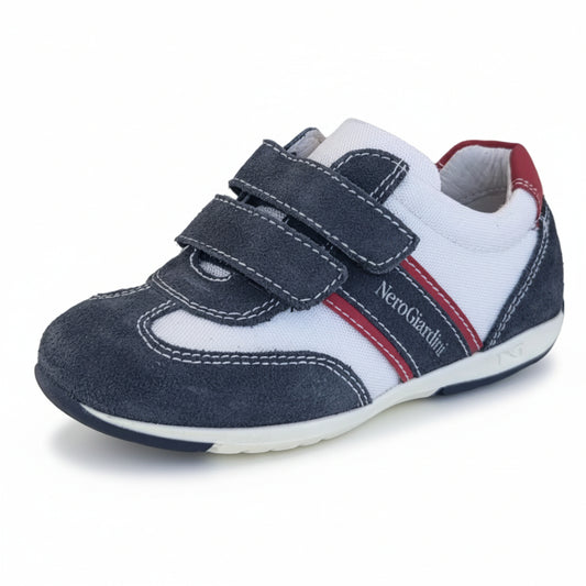 Sneakers Bambino Nero Giardini, Bianco, Blu Navy, Rosso, P325600M