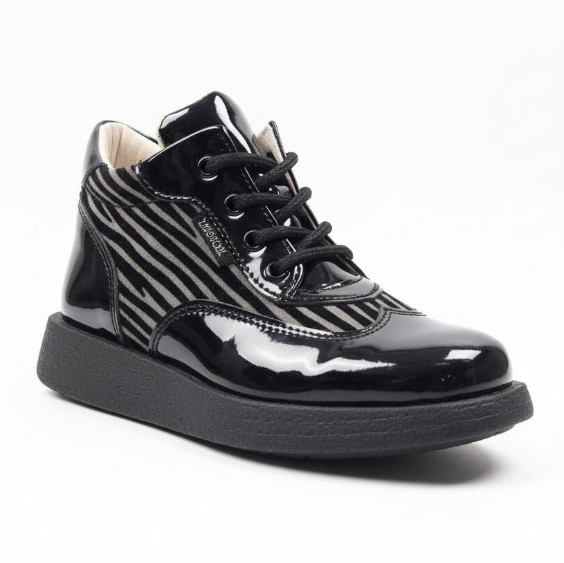 Scarpe zebrate, Primigi, 696, Vera Pelle, Nero