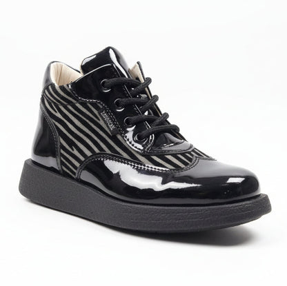 Scarpe zebrate, Primigi, 696, Vera Pelle, Nero