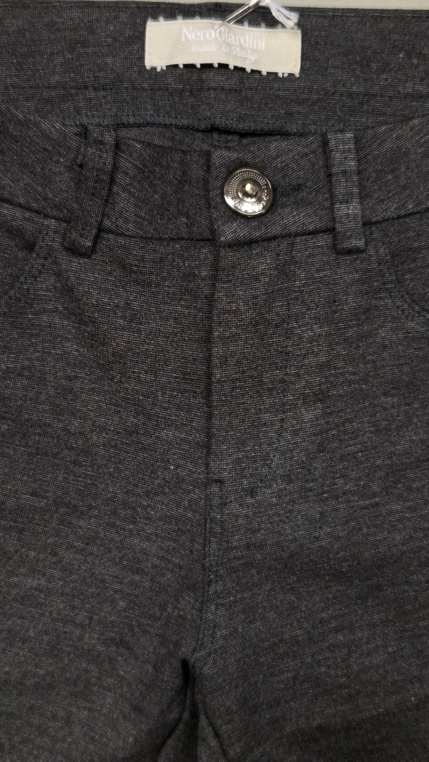 Pantaloni morbidi da donna, Nero Giardini, Grigio Scuro melange, Cotone