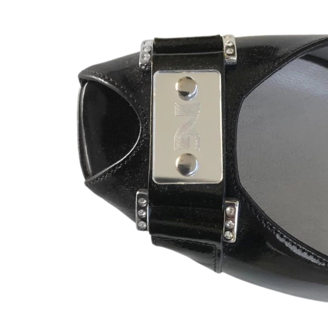 Décolleté spuntate NeroGiardini, Vera Pelle, Open Toe in Vernice, Nero, 39 IT