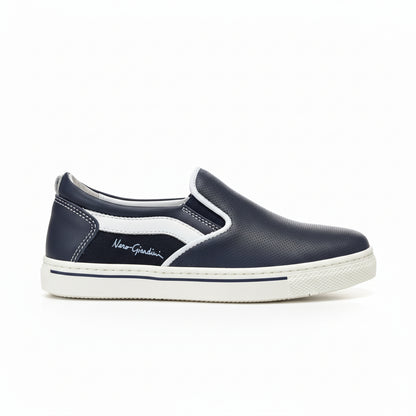 Sneakers Bambini Nero Giardini, Blu, Slip On, con Elastici, Platform