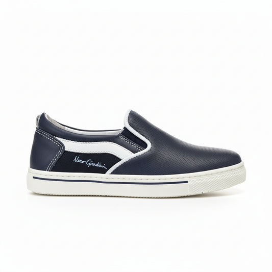 Sneakers Bambini Nero Giardini, Blu, Slip On, con Elastici, Platform