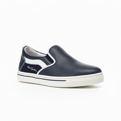 Sneakers Bambini Nero Giardini, Blu, Slip On, con Elastici, Platform